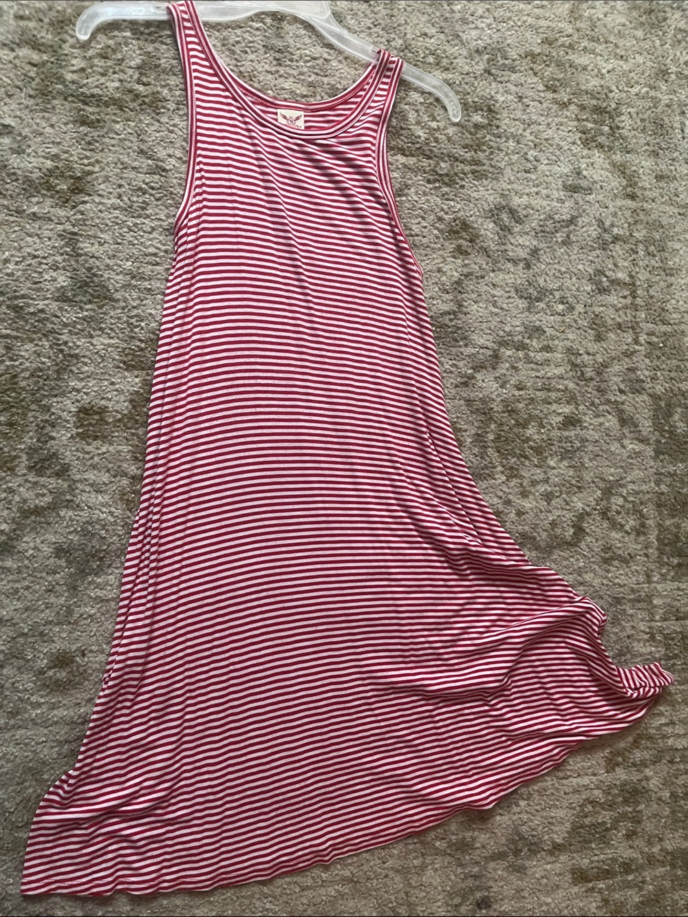 Striped Pink and White Maxi Skirt Dress - Casual Tank Style